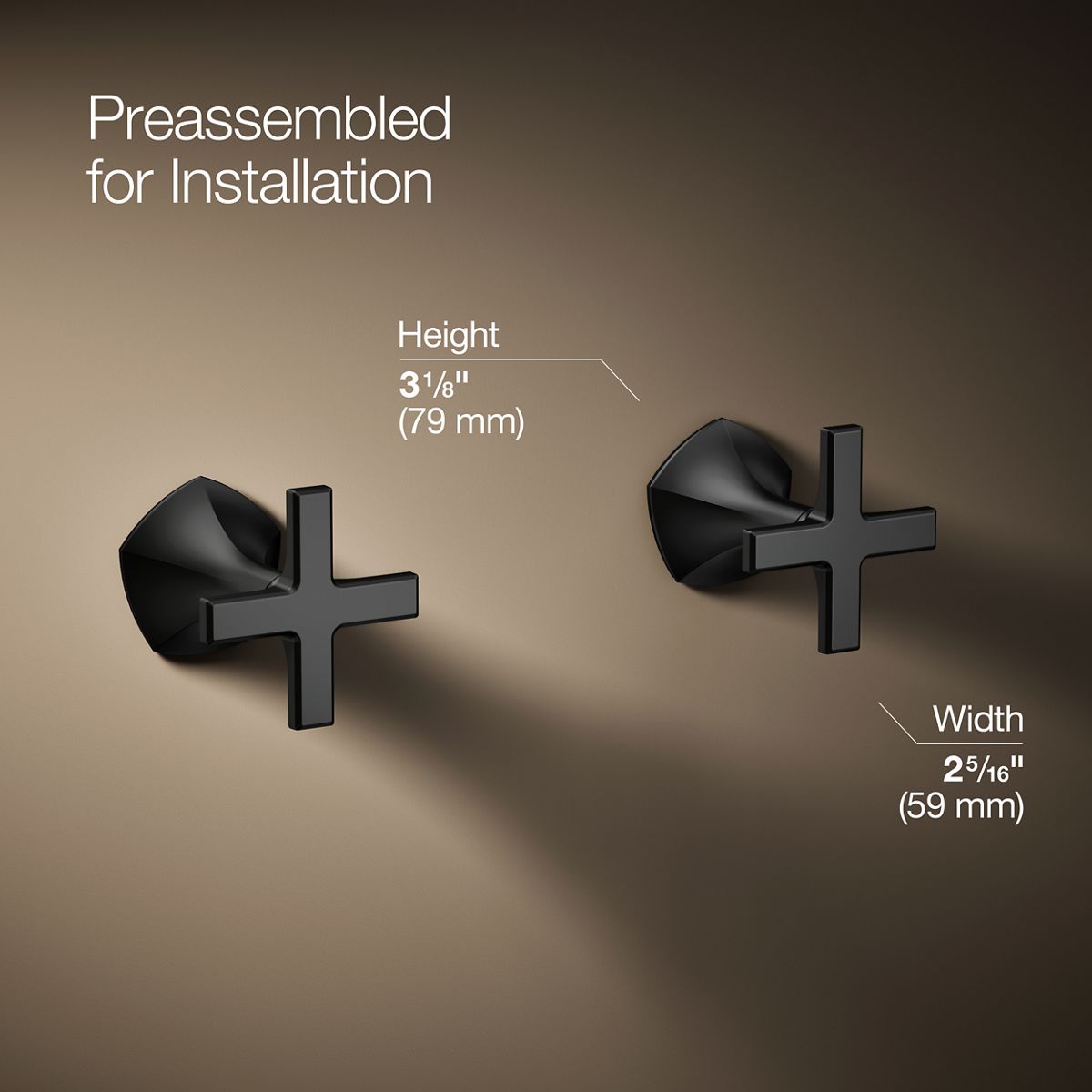 3/4 view of product with dimensions