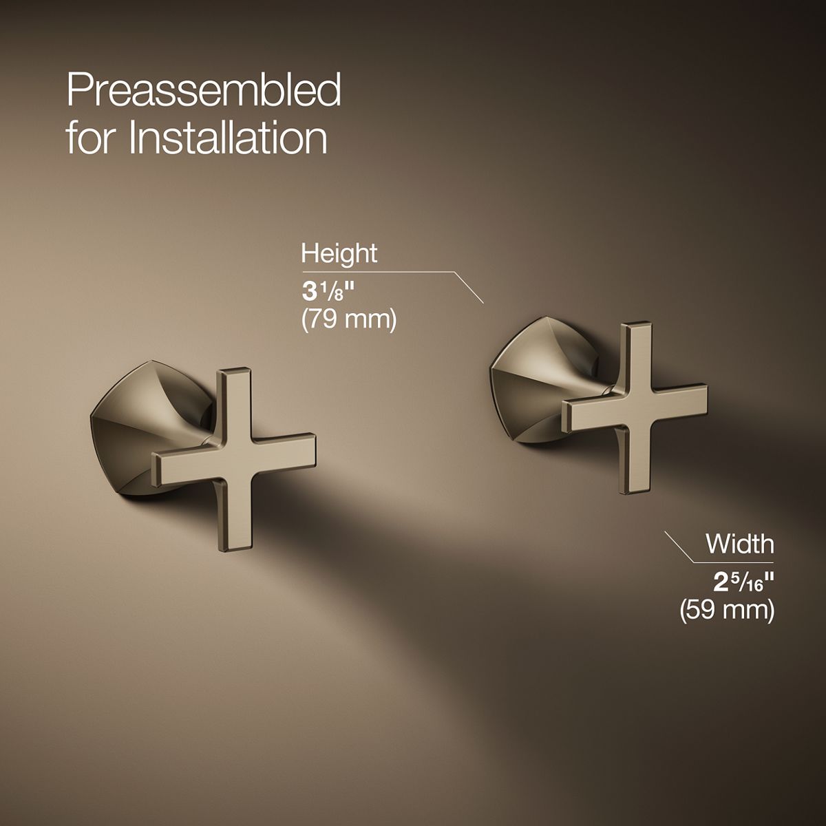 3/4 view of product with dimensions