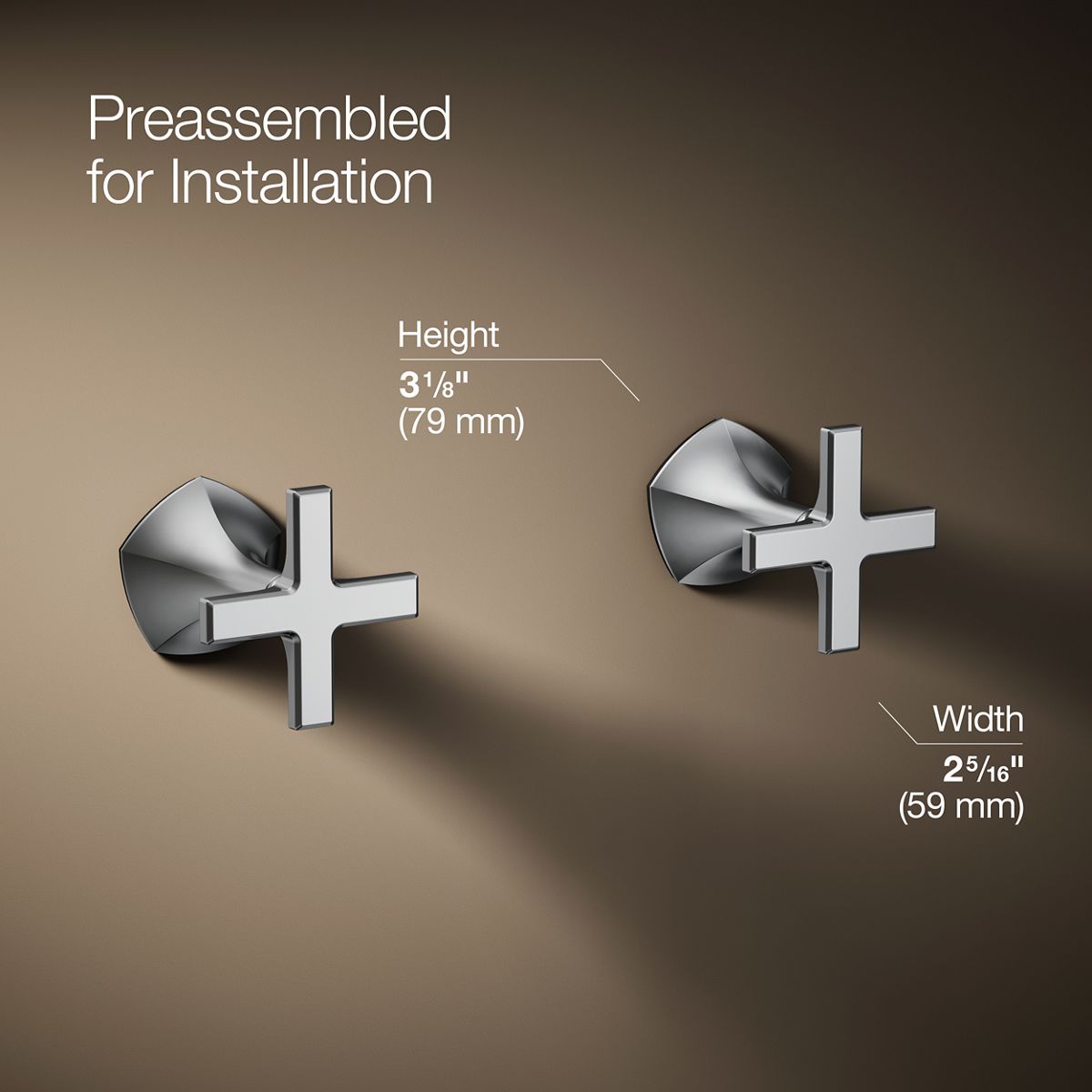 3/4 view of product with dimensions