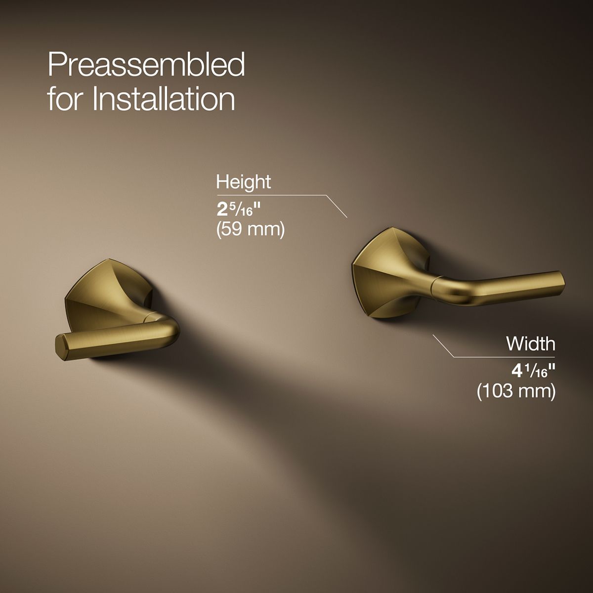 3/4 view of product with dimensions