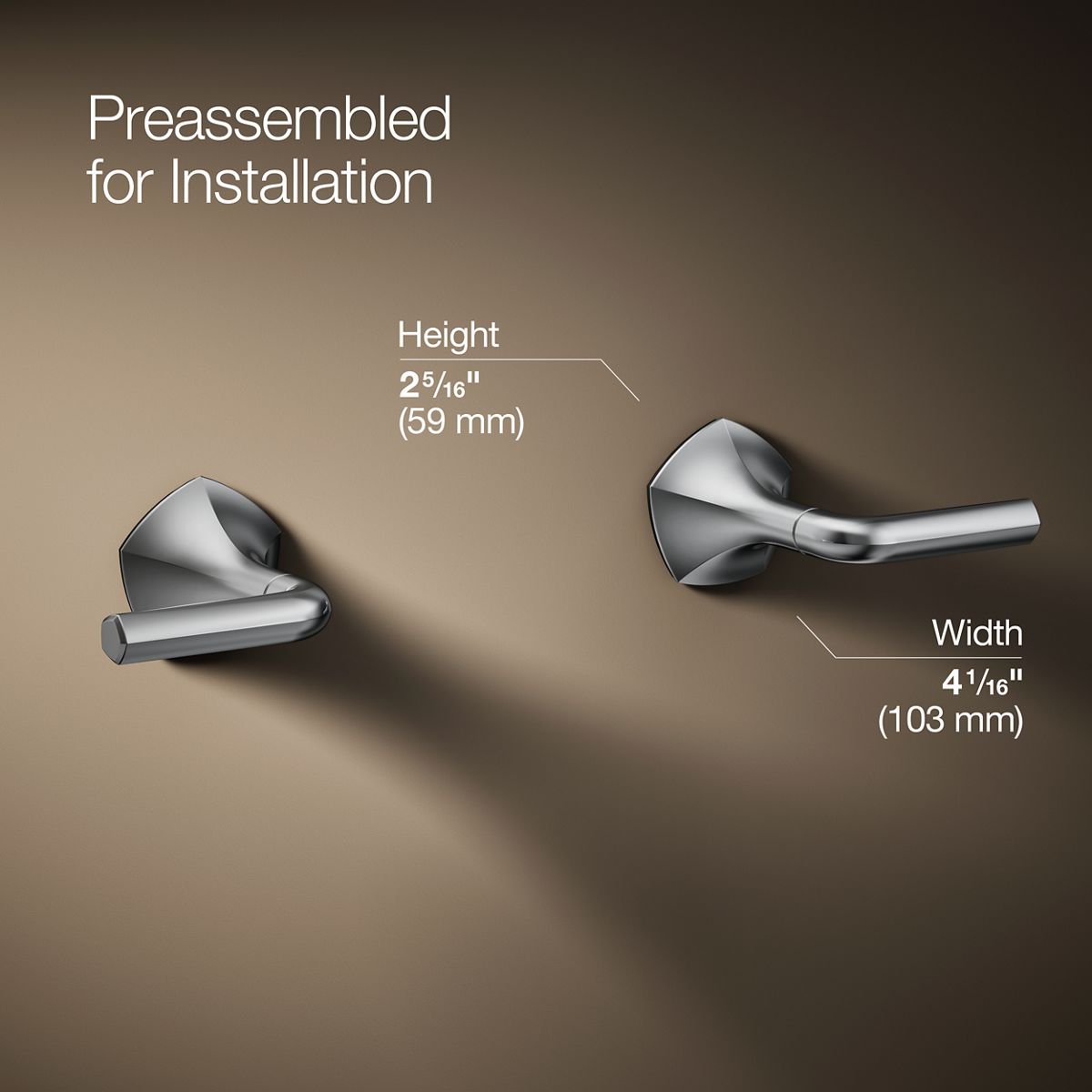 3/4 view of product with dimensions
