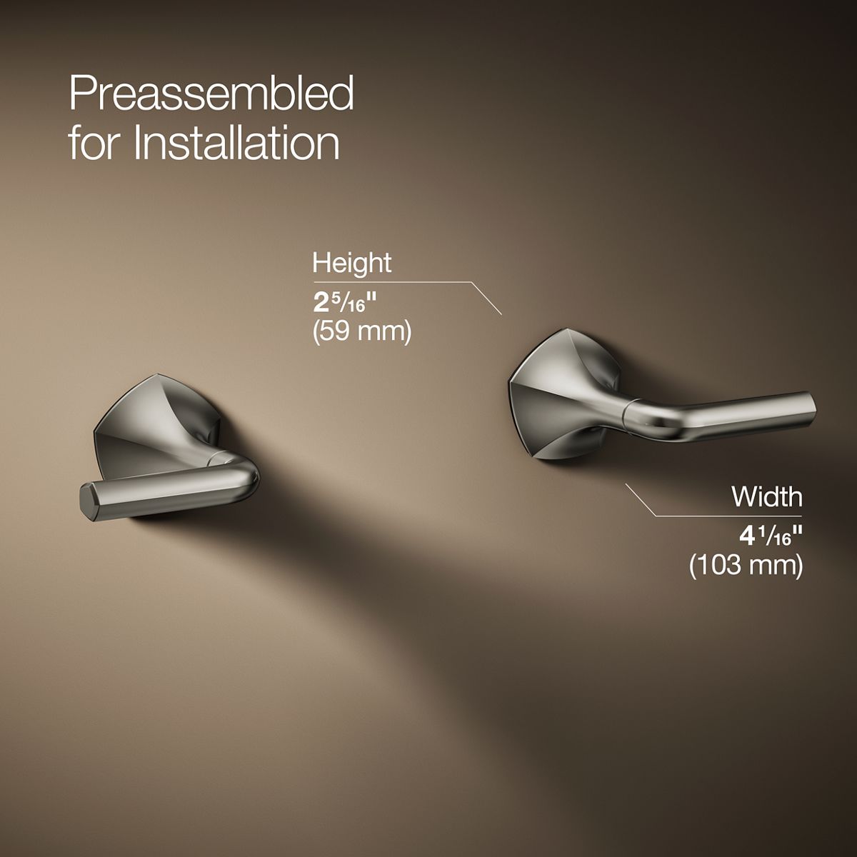 3/4 view of product with dimensions