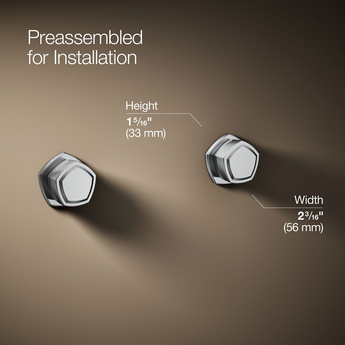 3/4 view of product with dimensions