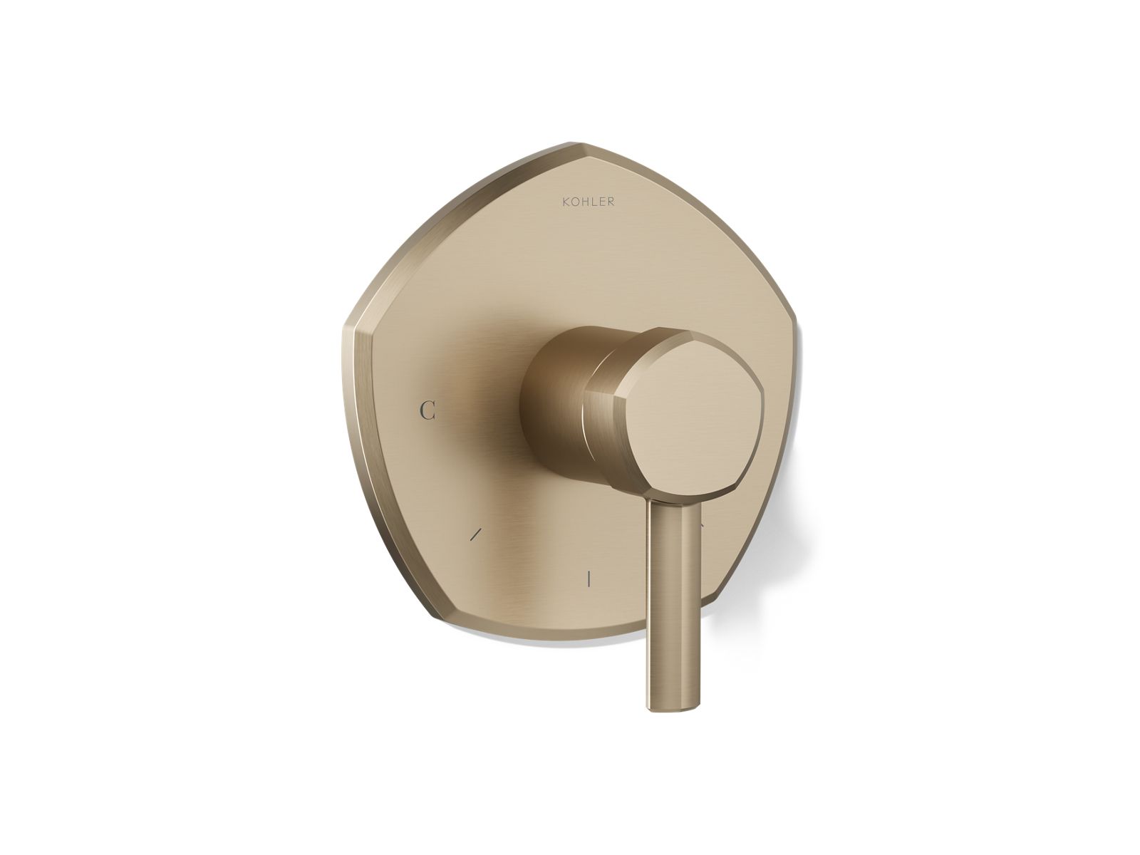 Occasion MasterShower temperature control valve trim with lever handle
