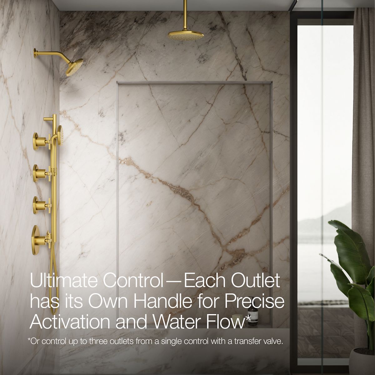 Up to 2 walls & multiple product categories visible, 1-point perspective