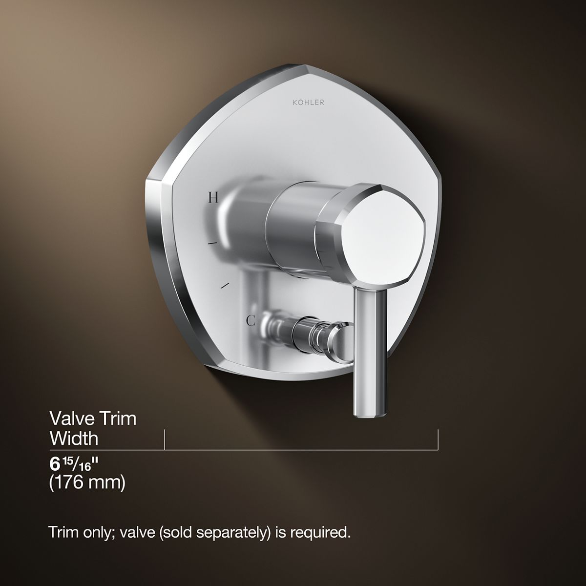 3/4 view of product with dimensions