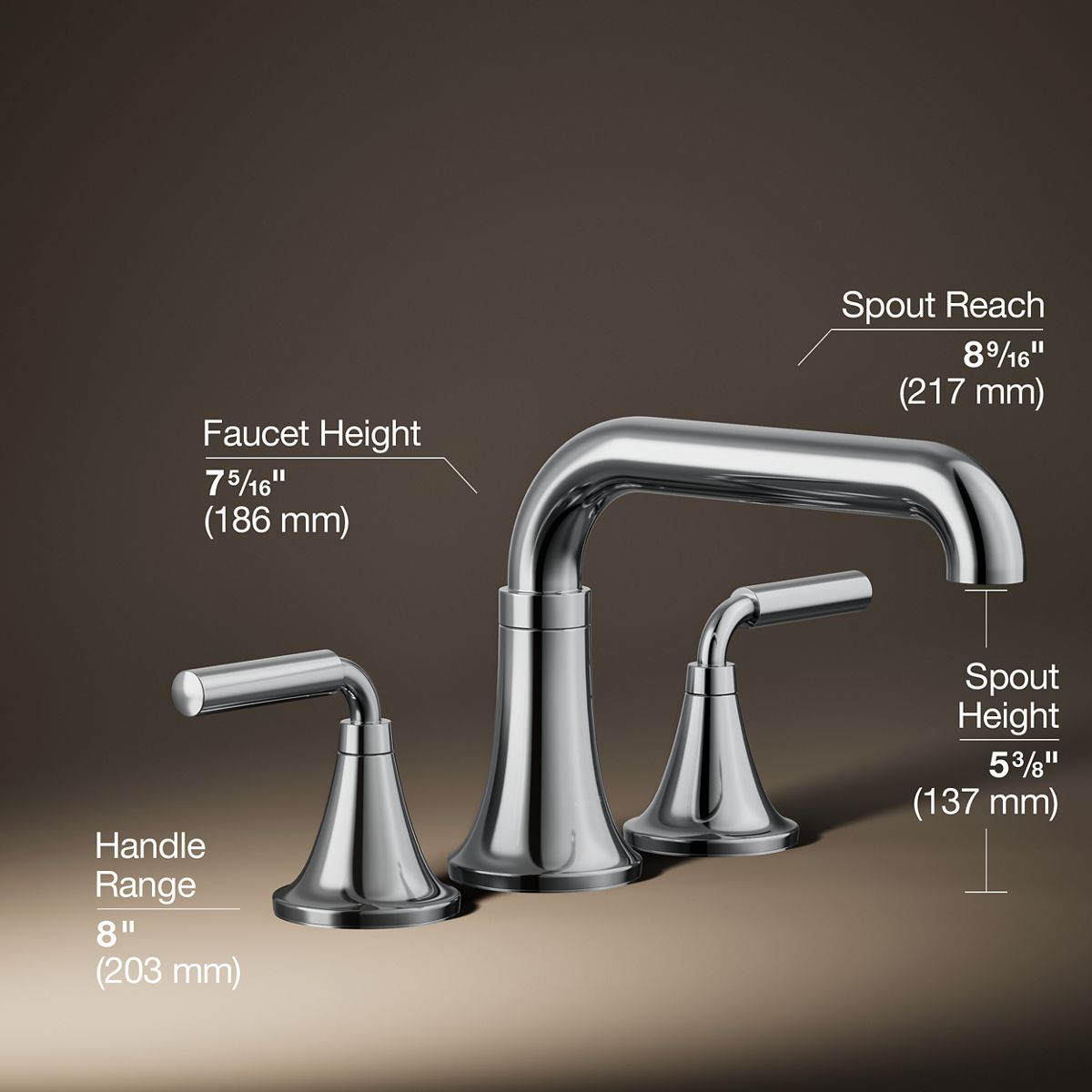 3/4 view of product with dimensions