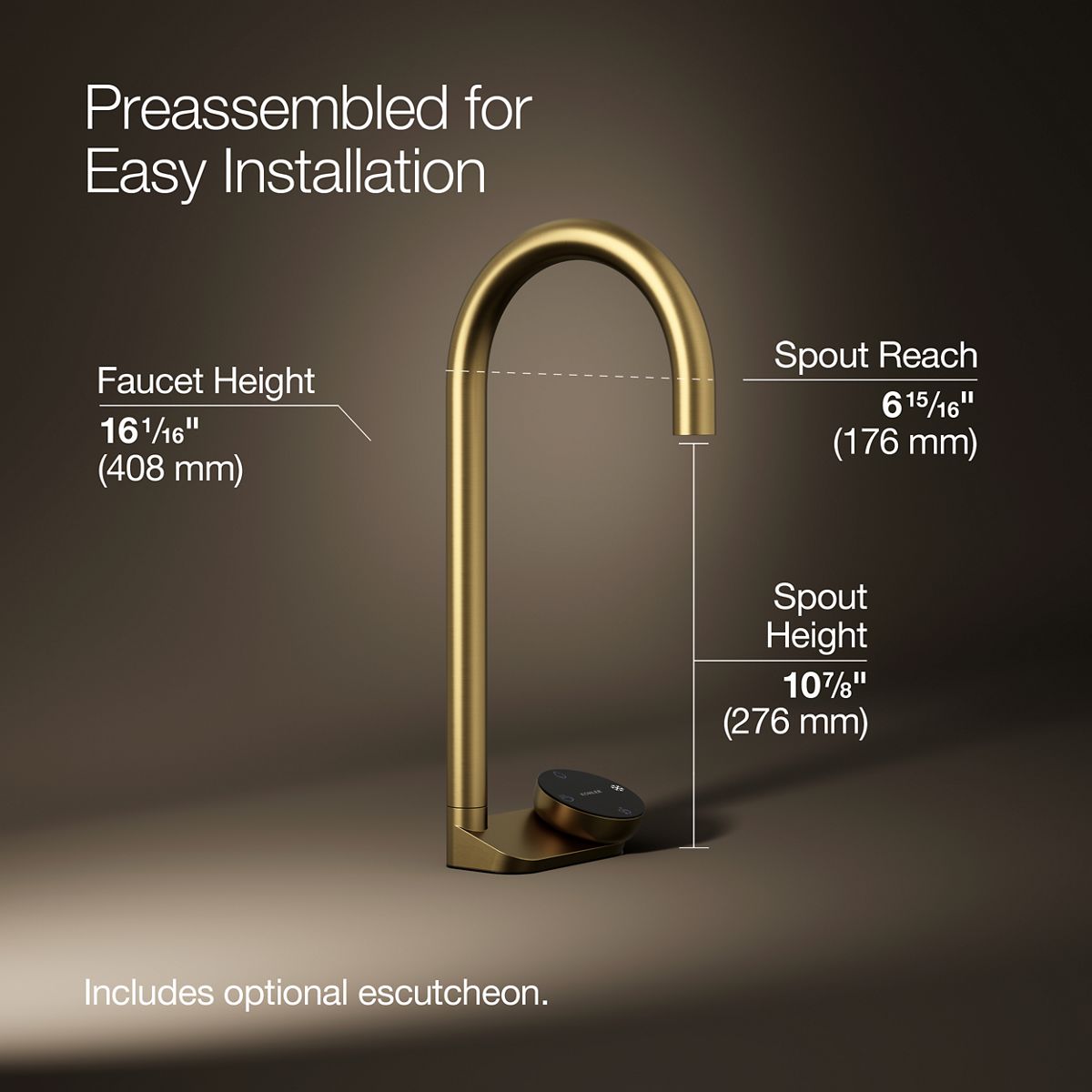 3/4 view of product with dimensions