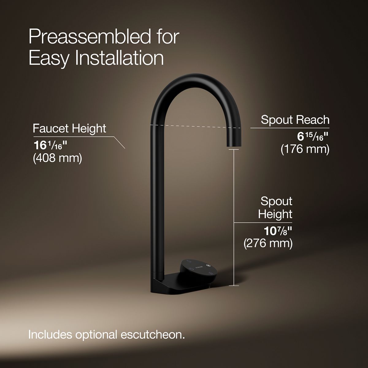 3/4 view of product with dimensions