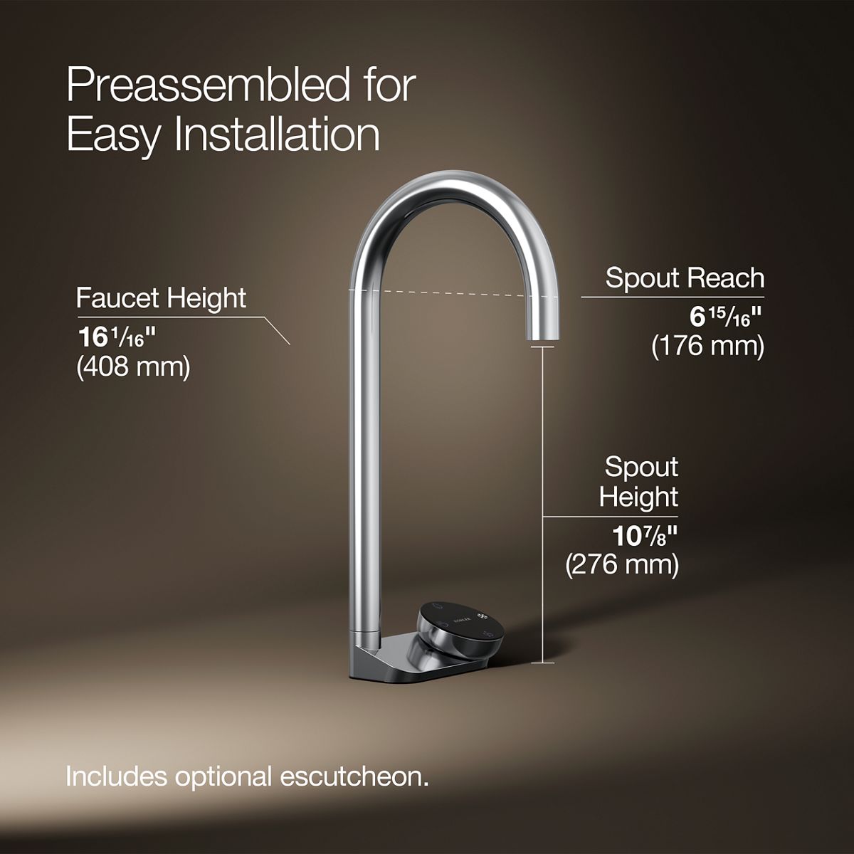 3/4 view of product with dimensions