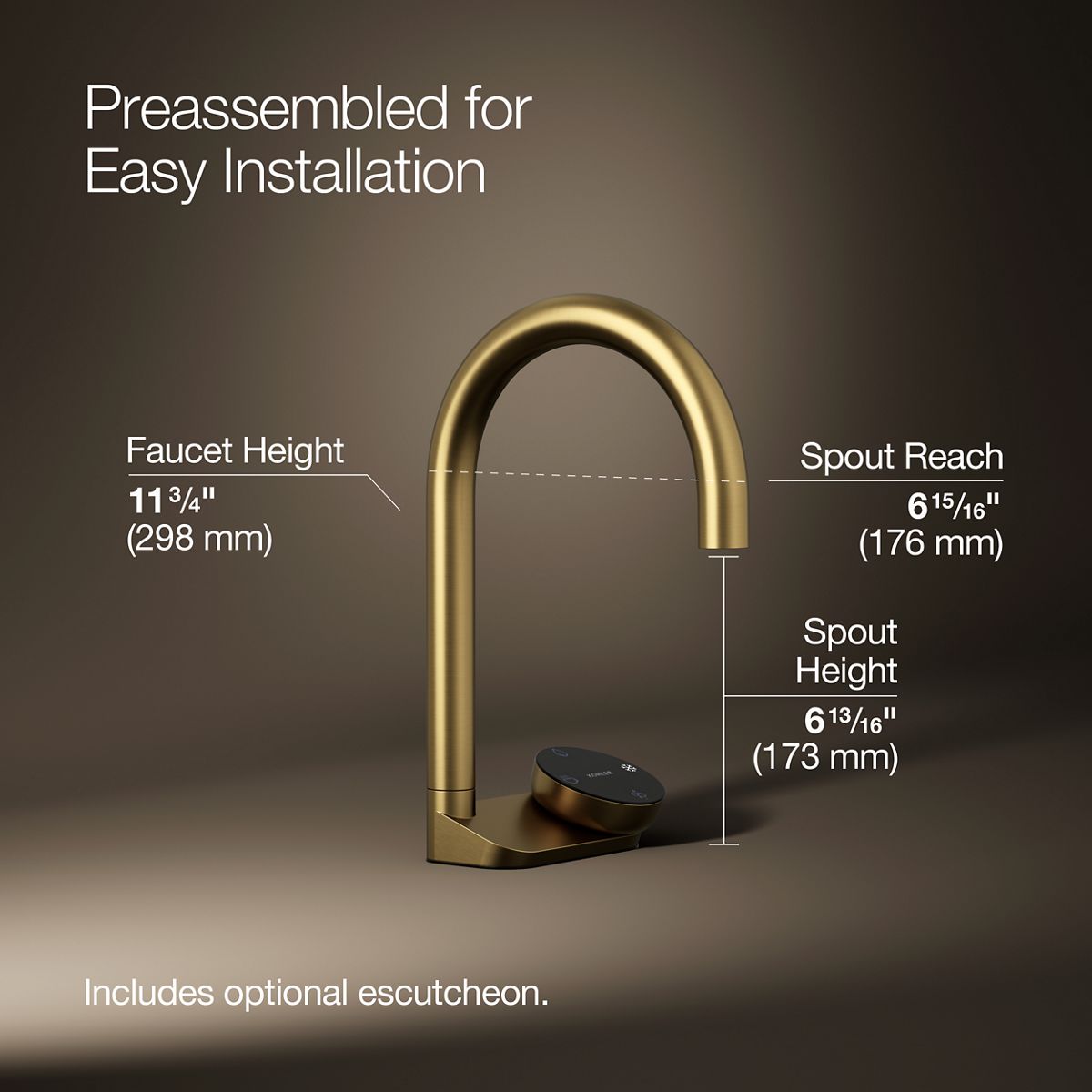 3/4 view of product with dimensions