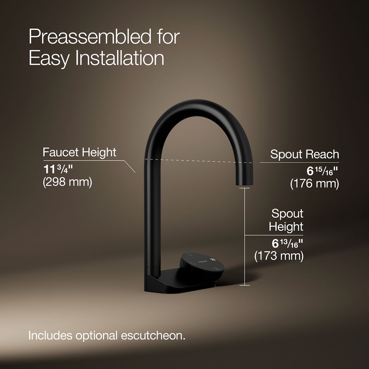 3/4 view of product with dimensions