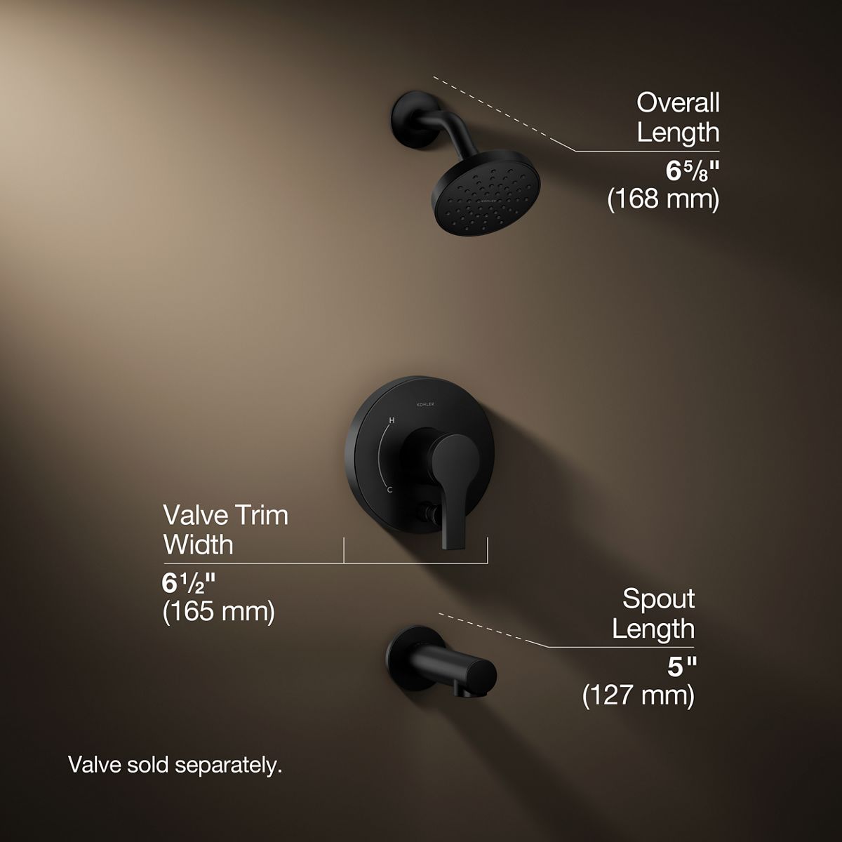 3/4 view of product with dimensions