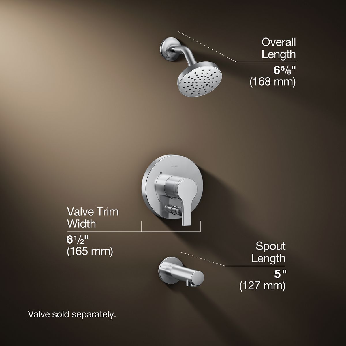 3/4 view of product with dimensions