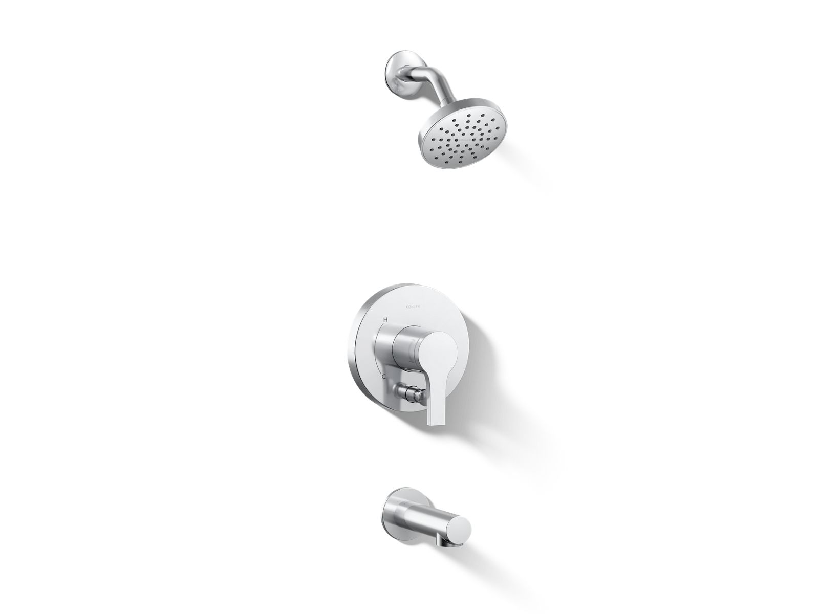 Elate® Rite-Temp® bath and shower trim kit with push-button diverter, 2.5 gpm