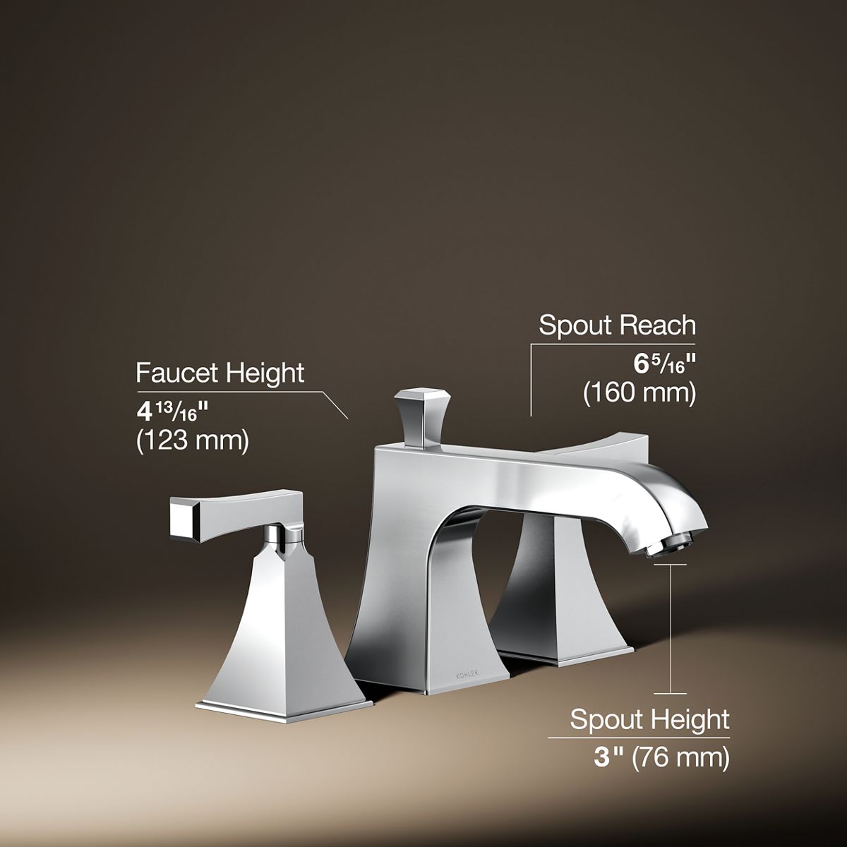 3/4 view of product with dimensions
