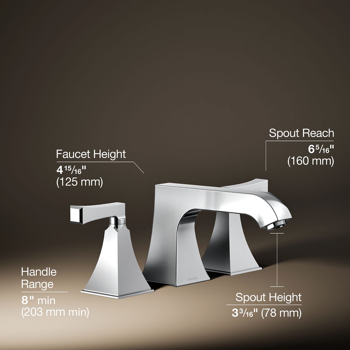 3/4 view of product with dimensions