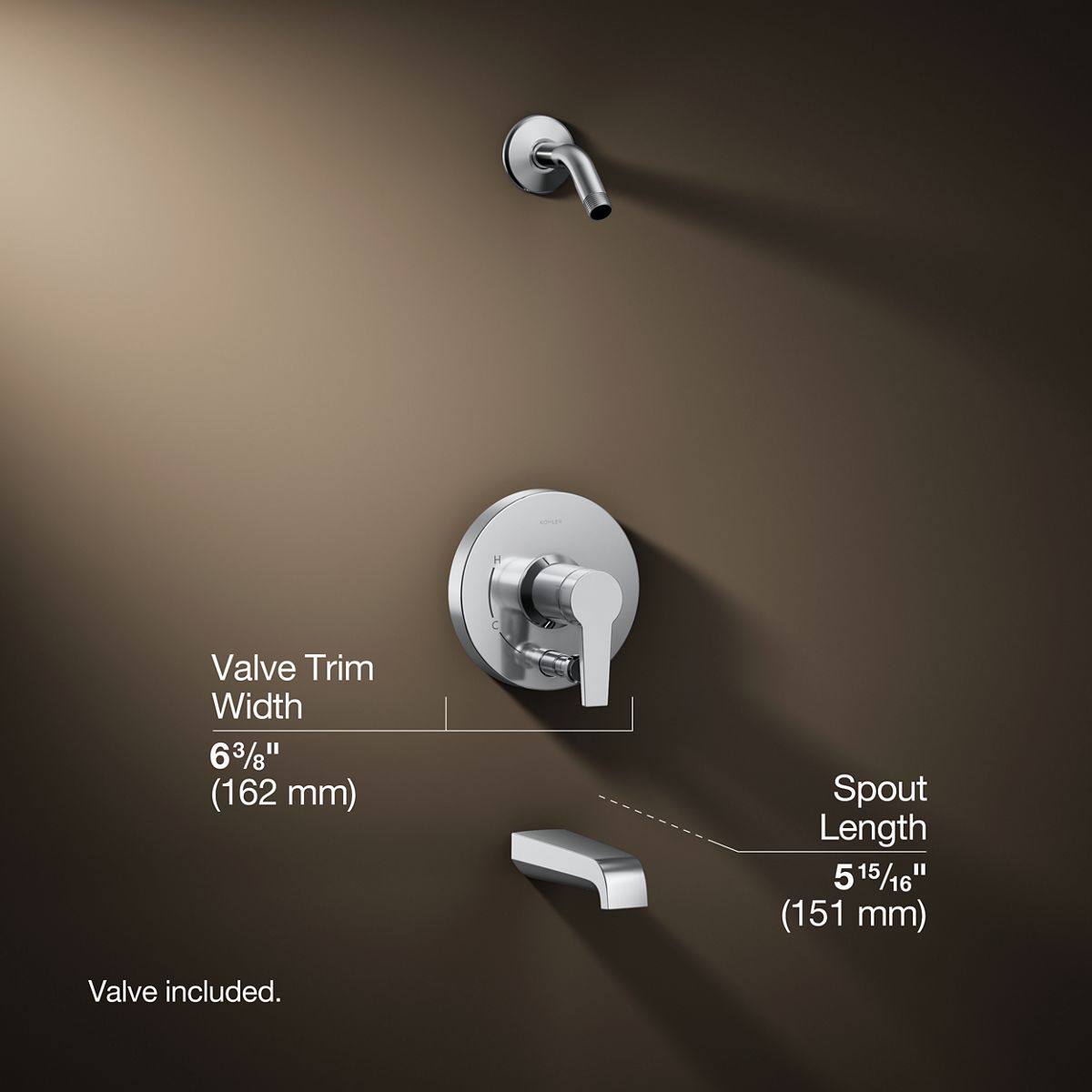 3/4 view of product with dimensions