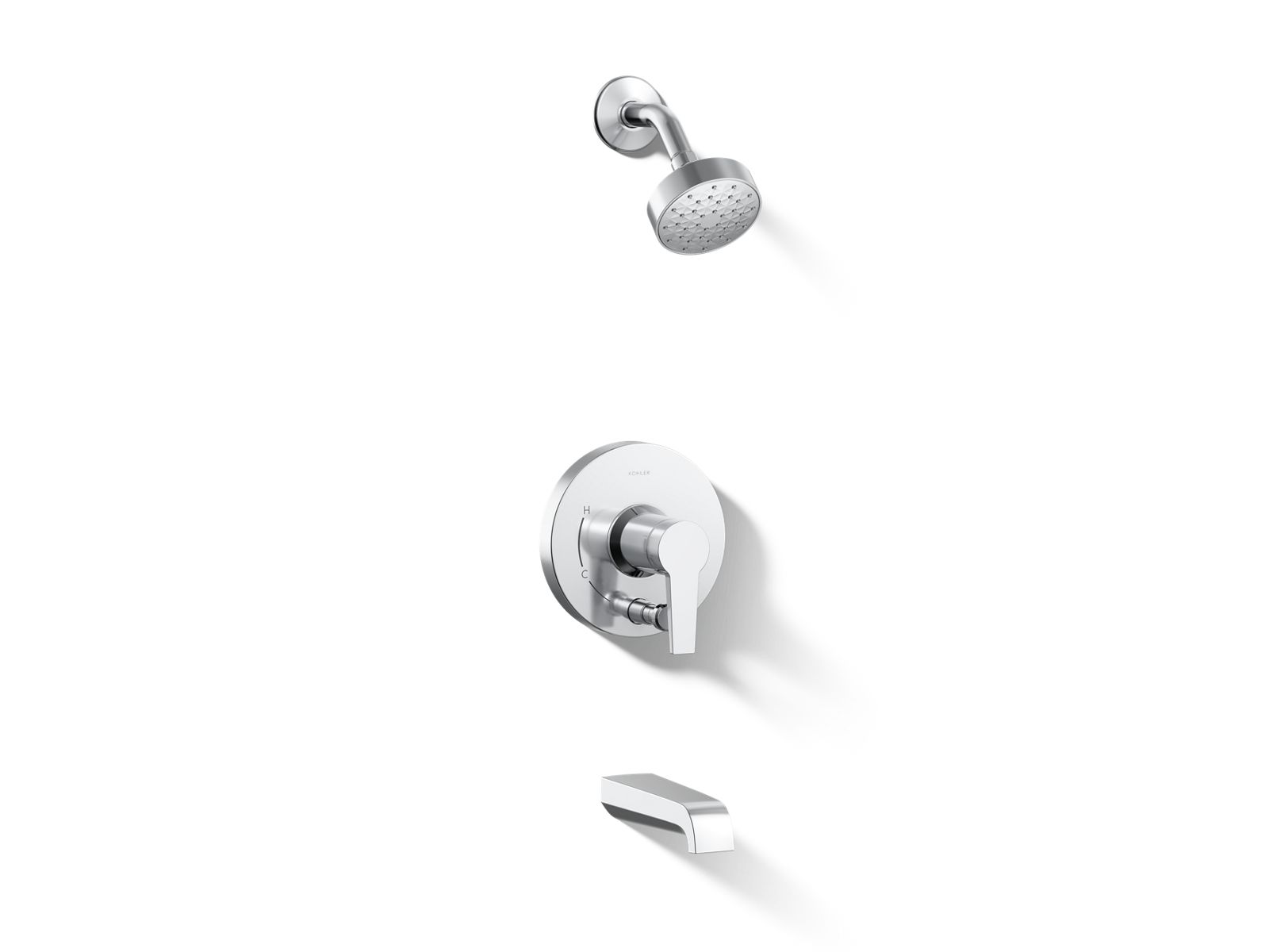 Pitch® Rite-Temp® bath and shower trim kit with push-button diverter, 1.75 gpm