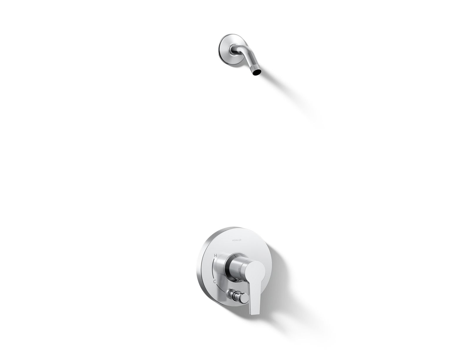 Pitch® Rite-Temp® shower trim kit with push-button diverter, less showerhead