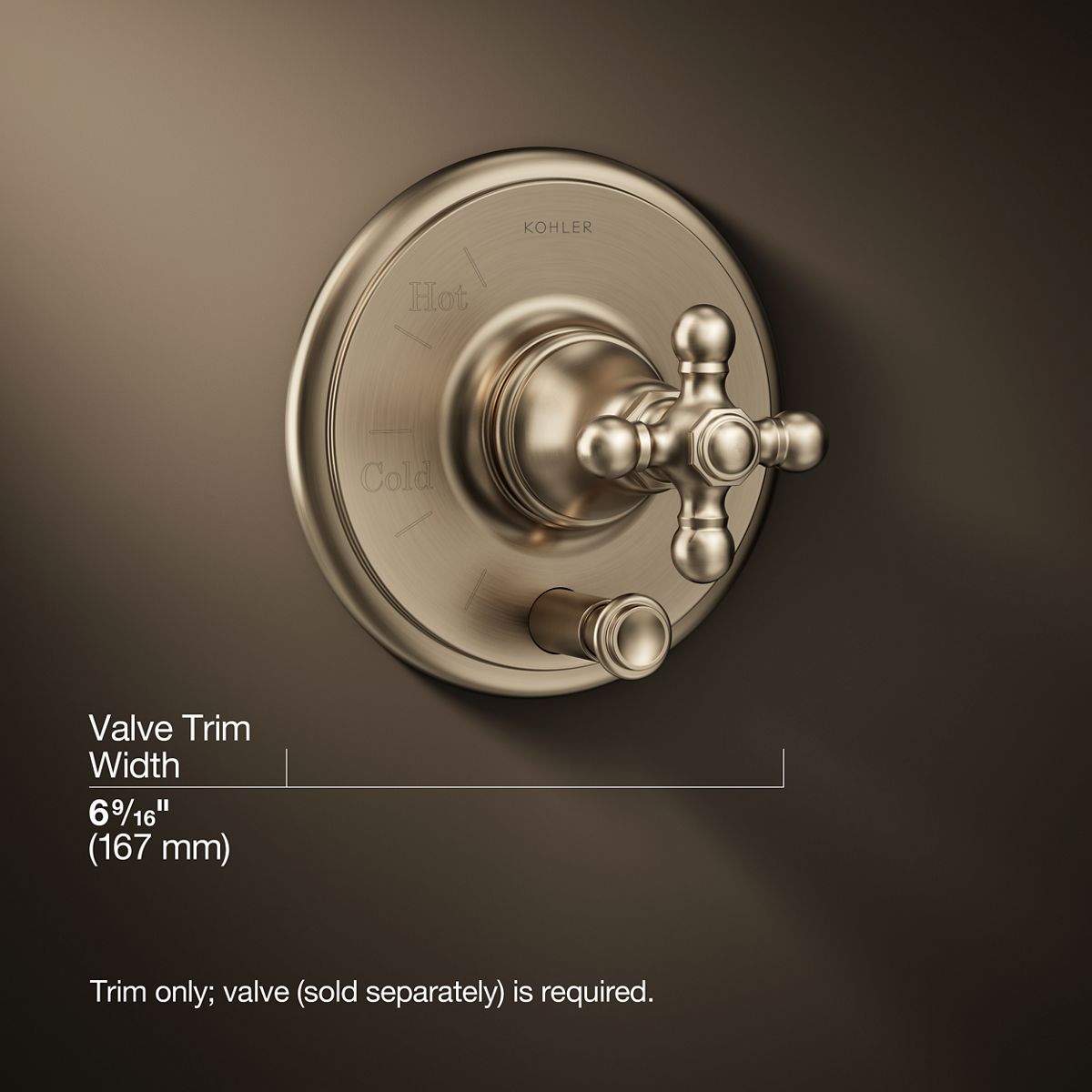 3/4 view of product with dimensions