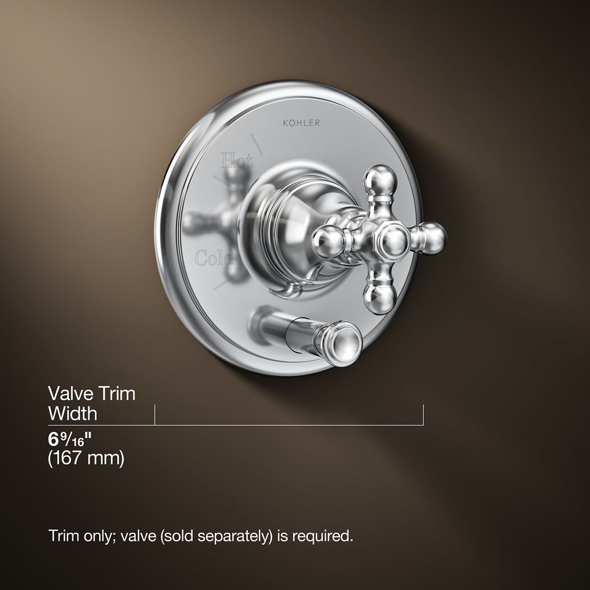 3/4 view of product with dimensions