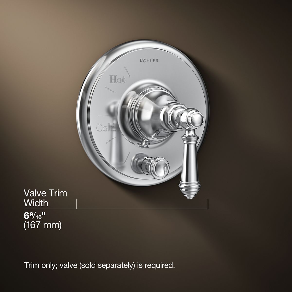 3/4 view of product with dimensions