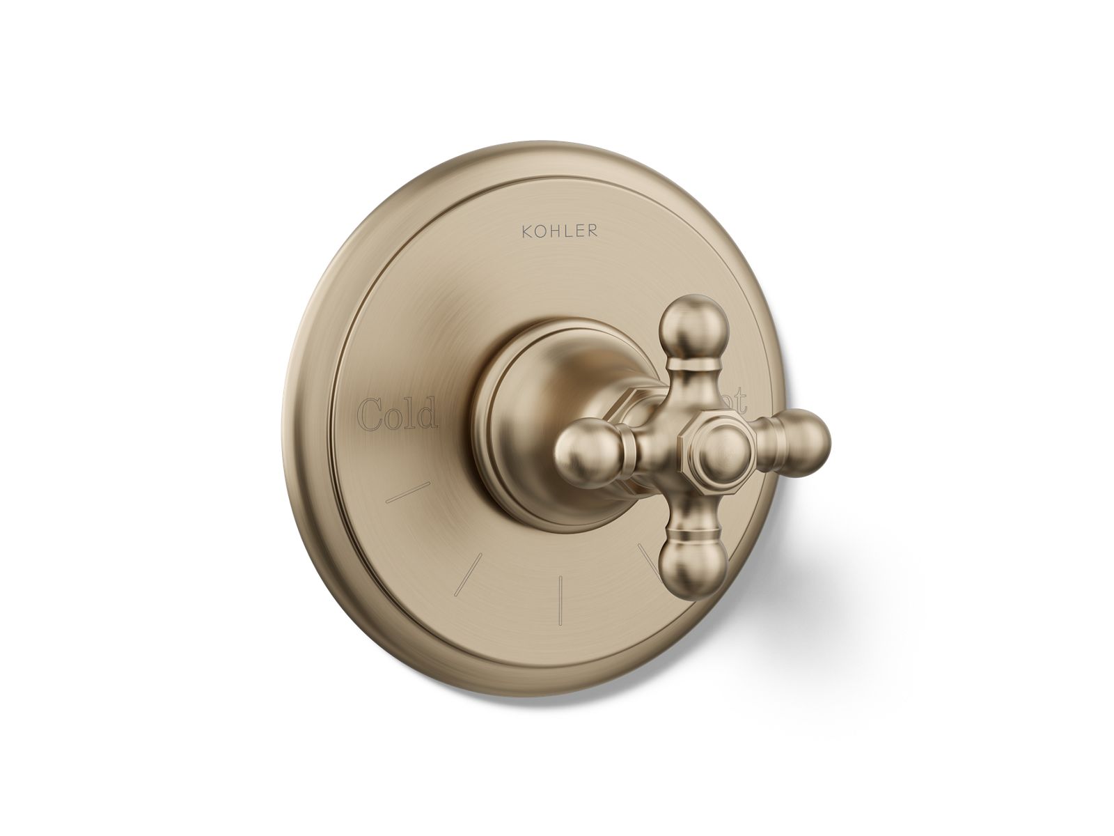 Artifacts MasterShower temperature control valve trim with cross handle