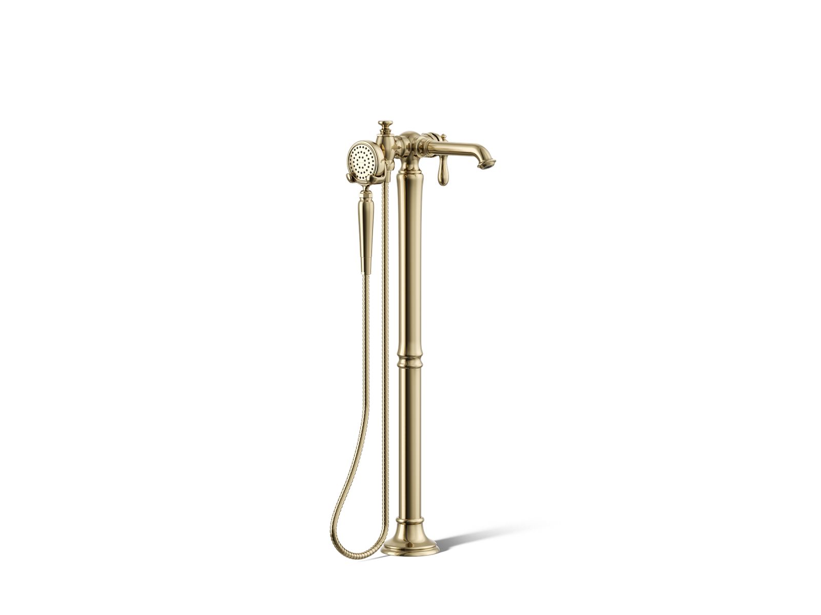 Artifacts Floor-mount bath filler trim with handshower