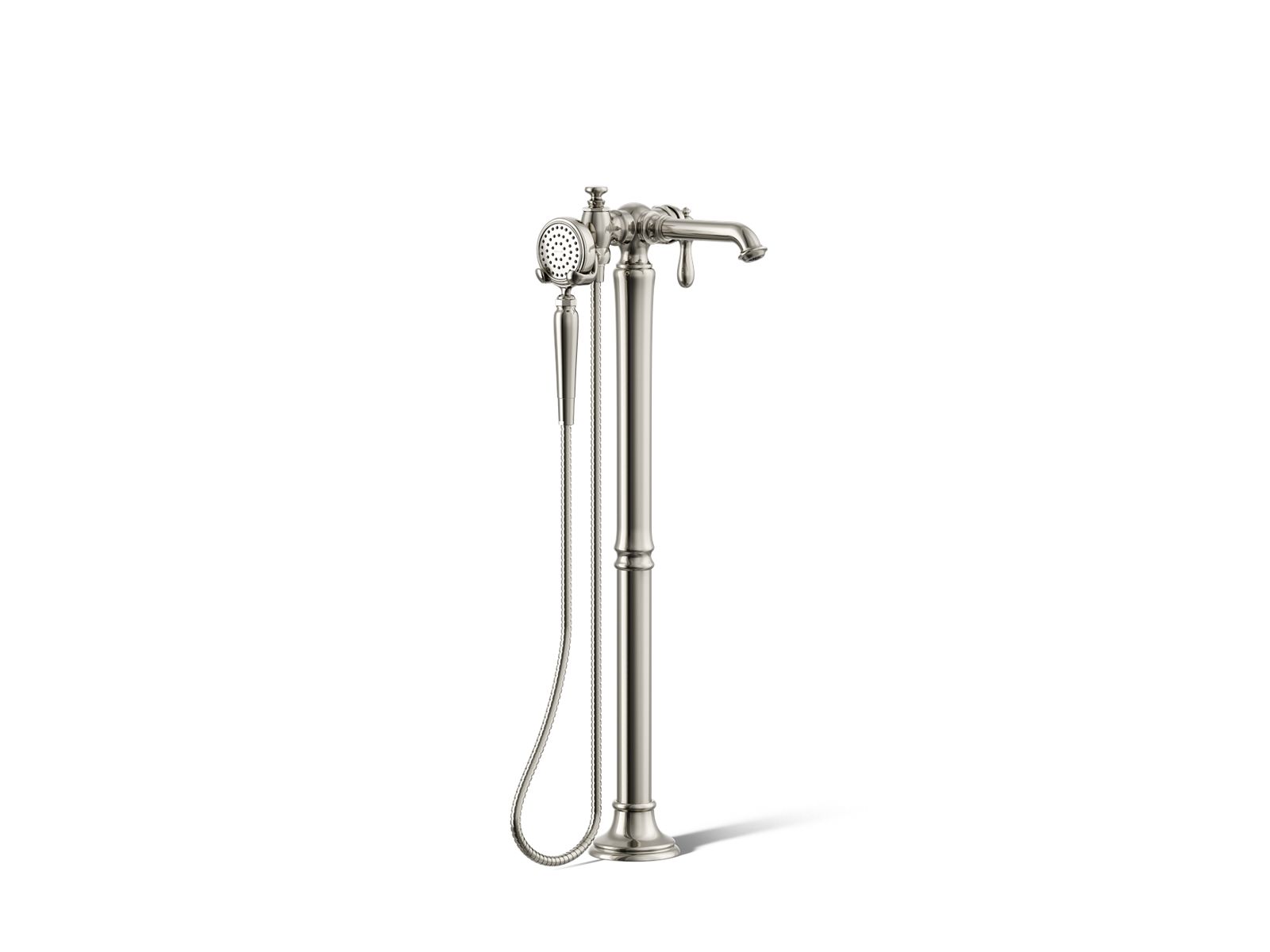 Artifacts Floor-mount bath filler trim with handshower