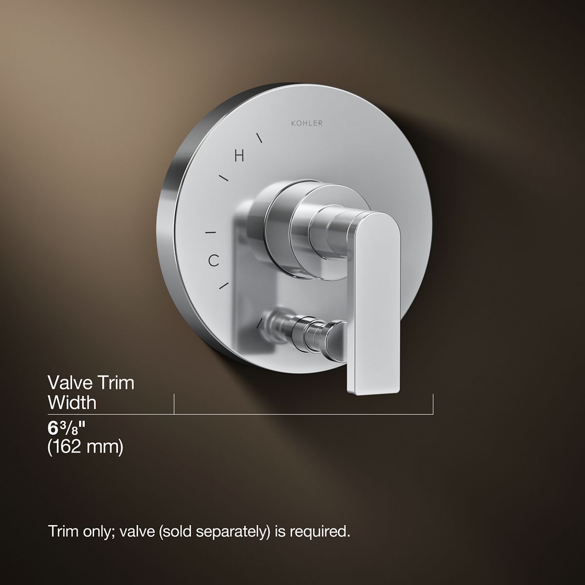 3/4 view of product with dimensions