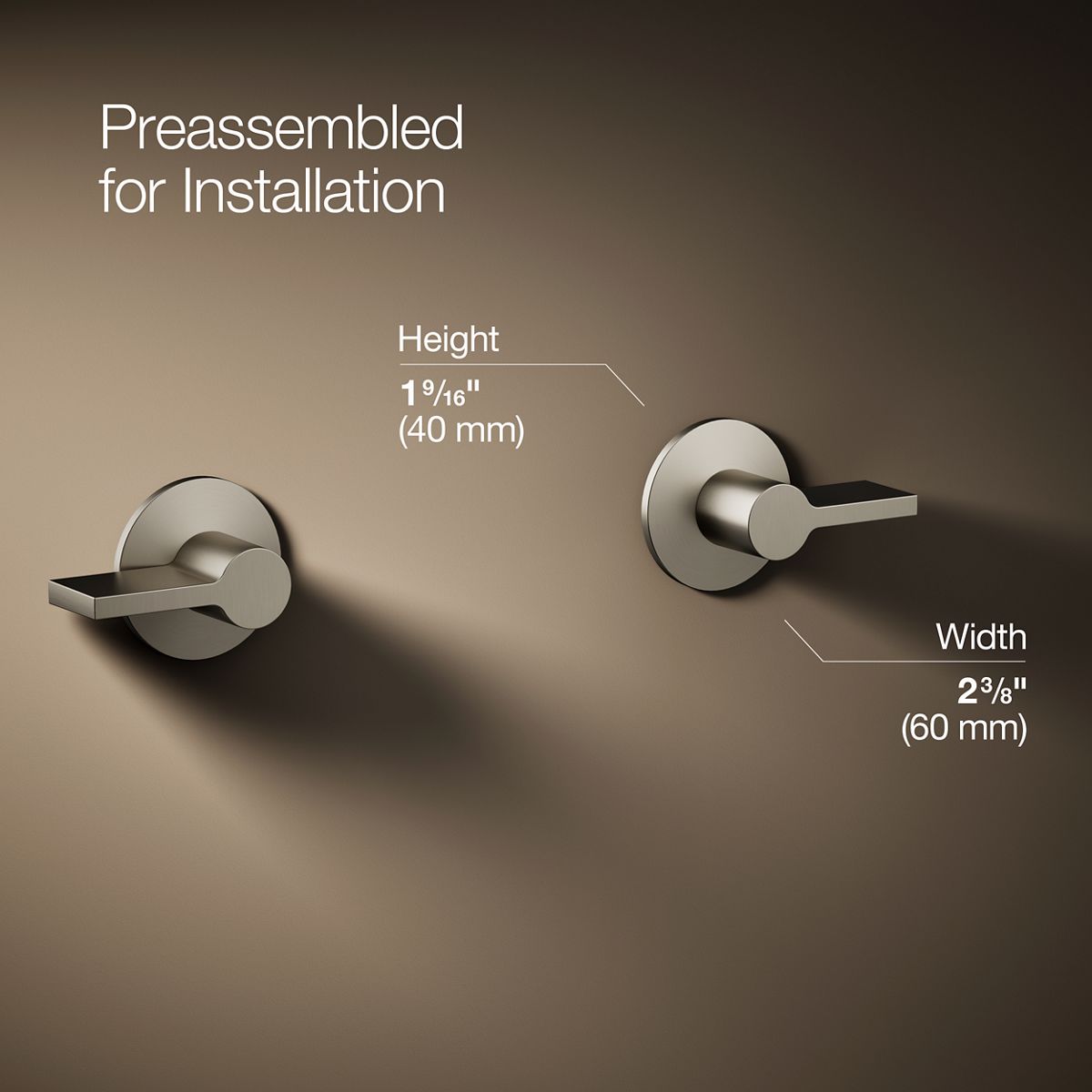 3/4 view of product with dimensions