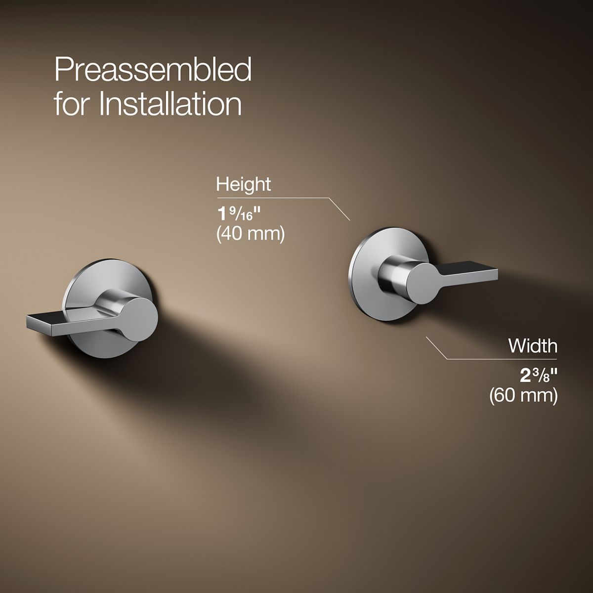 3/4 view of product with dimensions