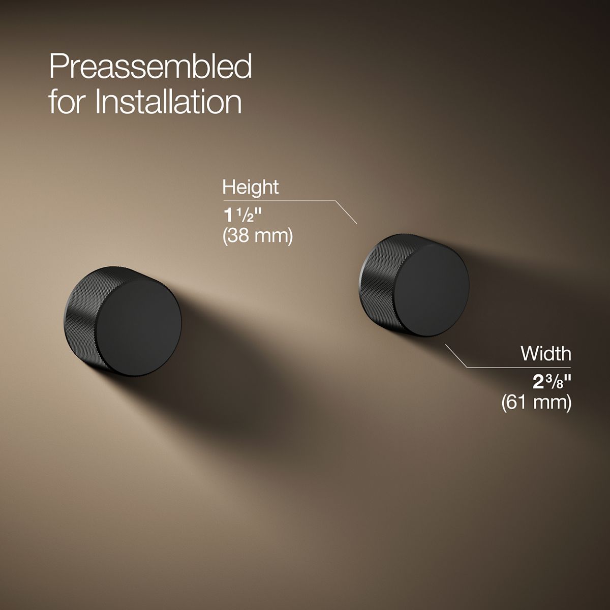 3/4 view of product with dimensions