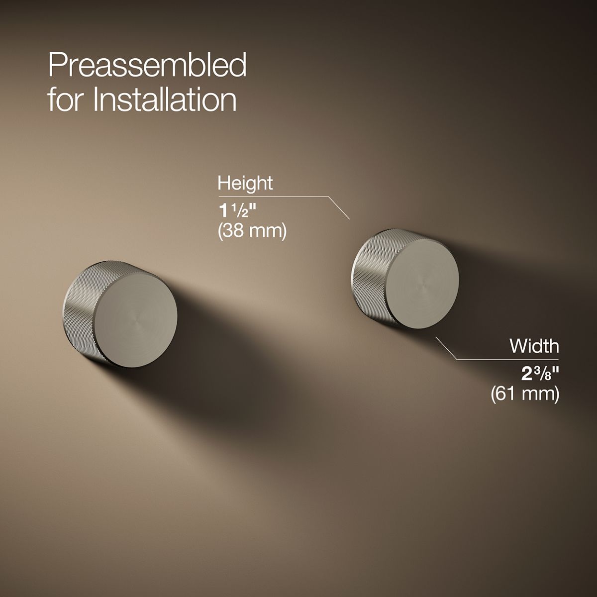 3/4 view of product with dimensions