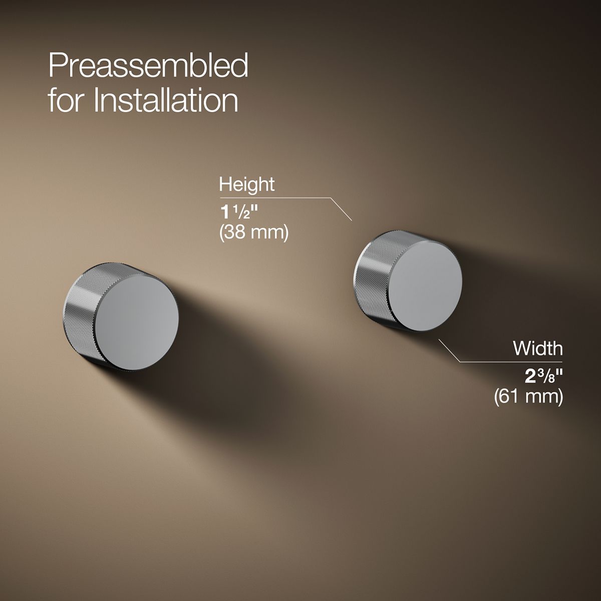 3/4 view of product with dimensions