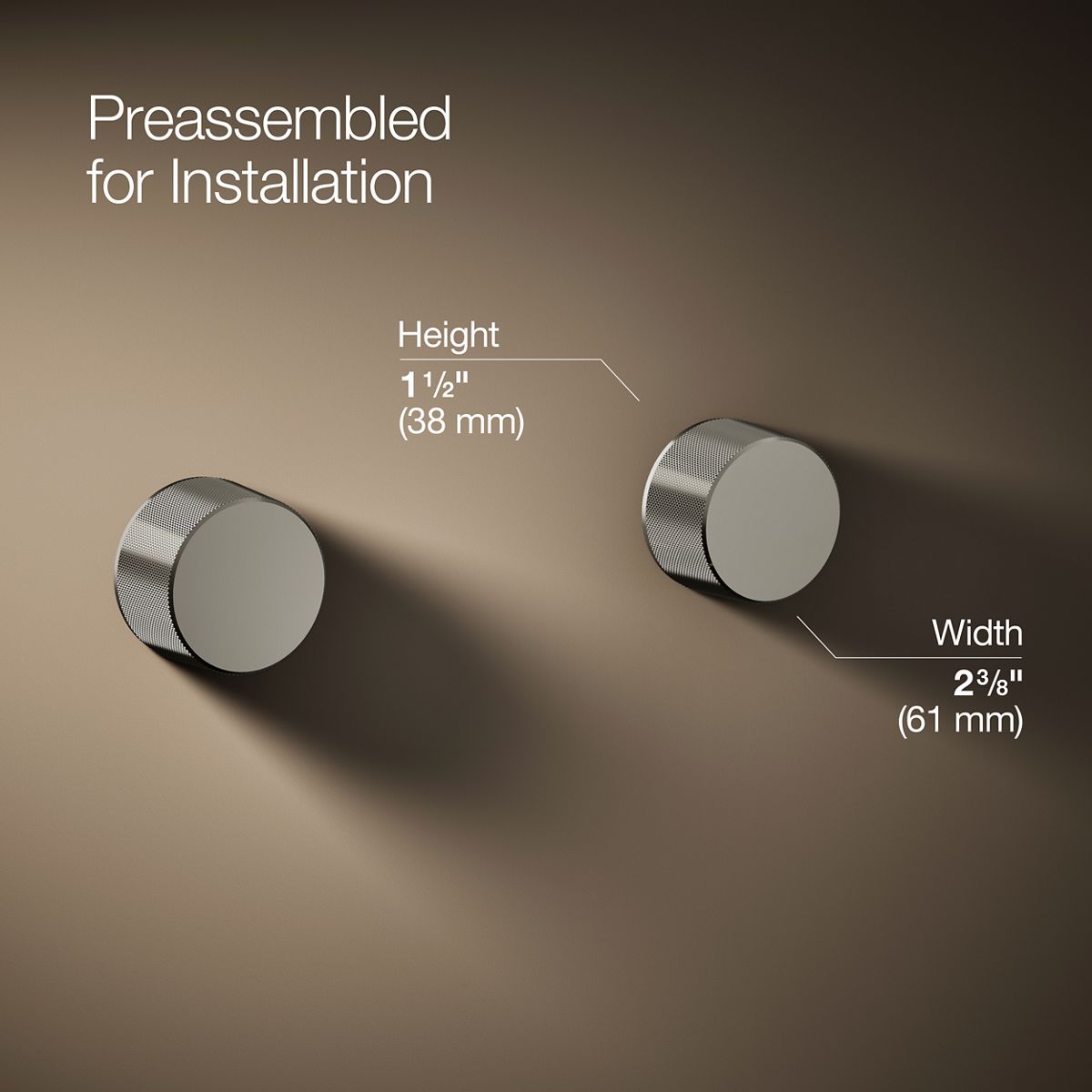 3/4 view of product with dimensions