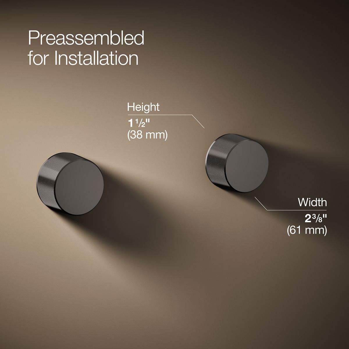 3/4 view of product with dimensions