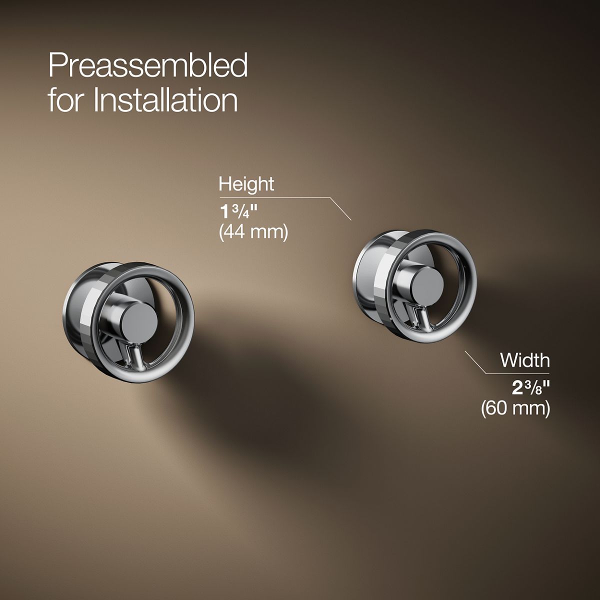 3/4 view of product with dimensions