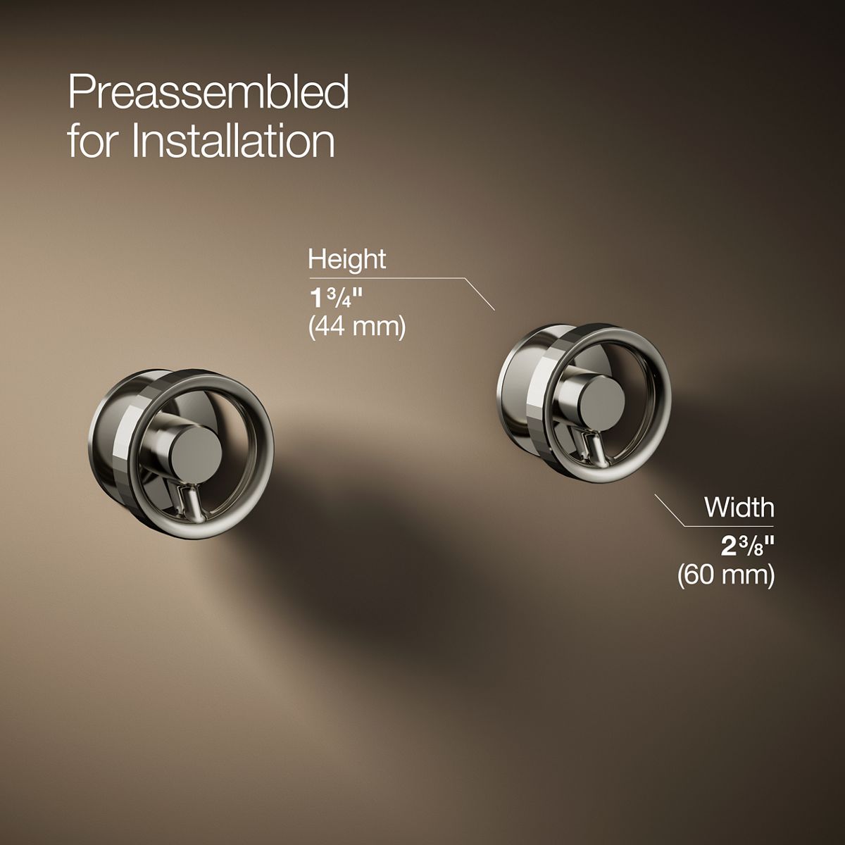 3/4 view of product with dimensions
