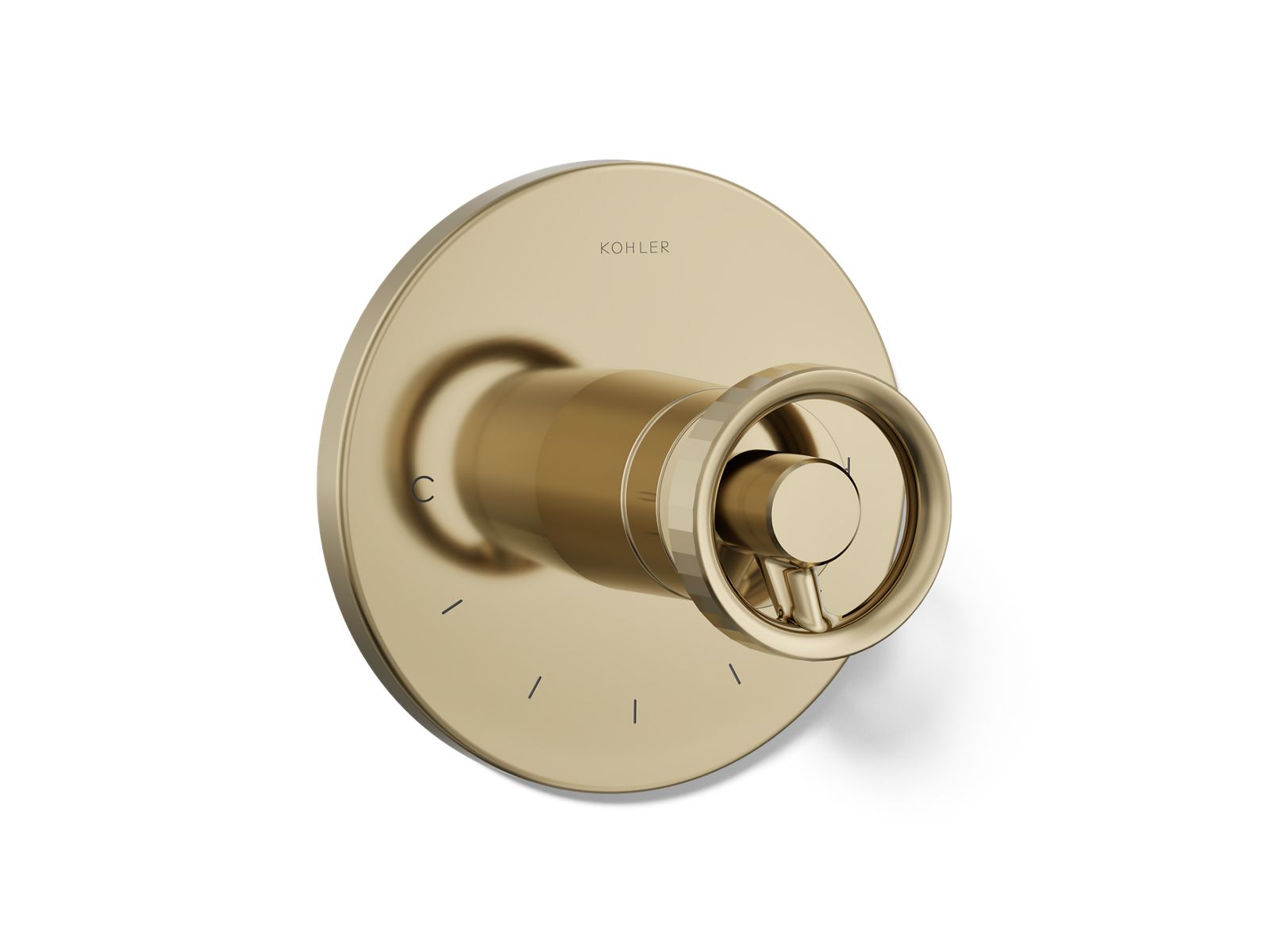 Components MasterShower temperature control valve trim with Industrial handle