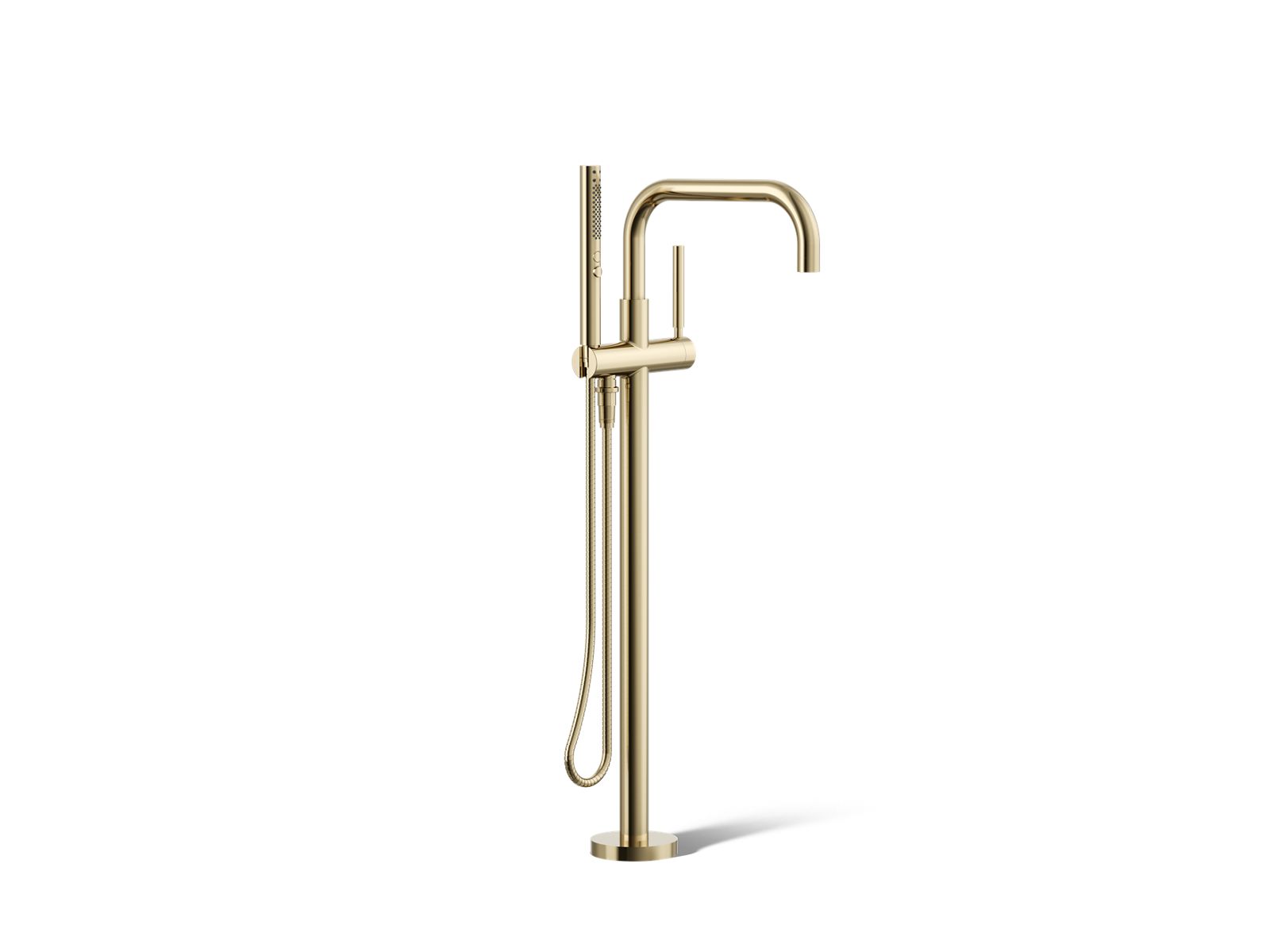 Purist Floor-mount bath filler trim with handshower