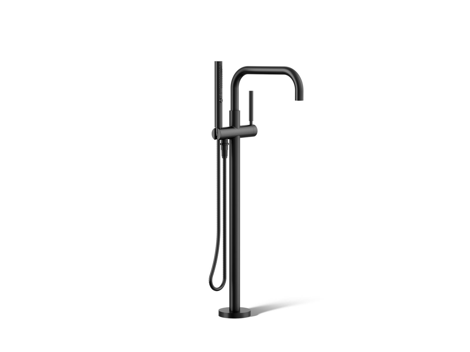 Purist Floor-mount bath filler trim with handshower