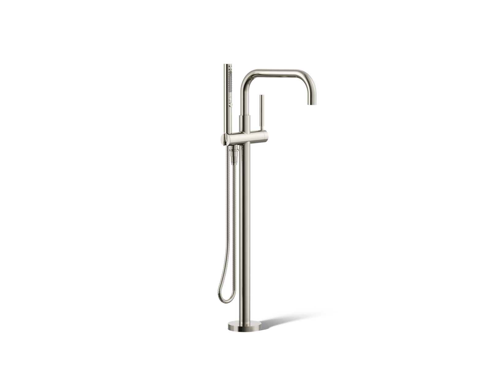 Purist Floor-mount bath filler trim with handshower