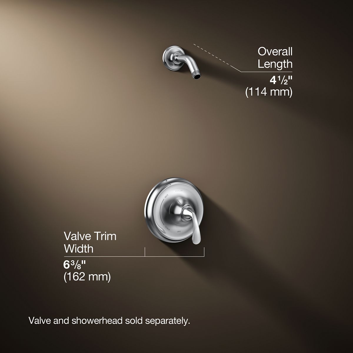 3/4 view of product with dimensions