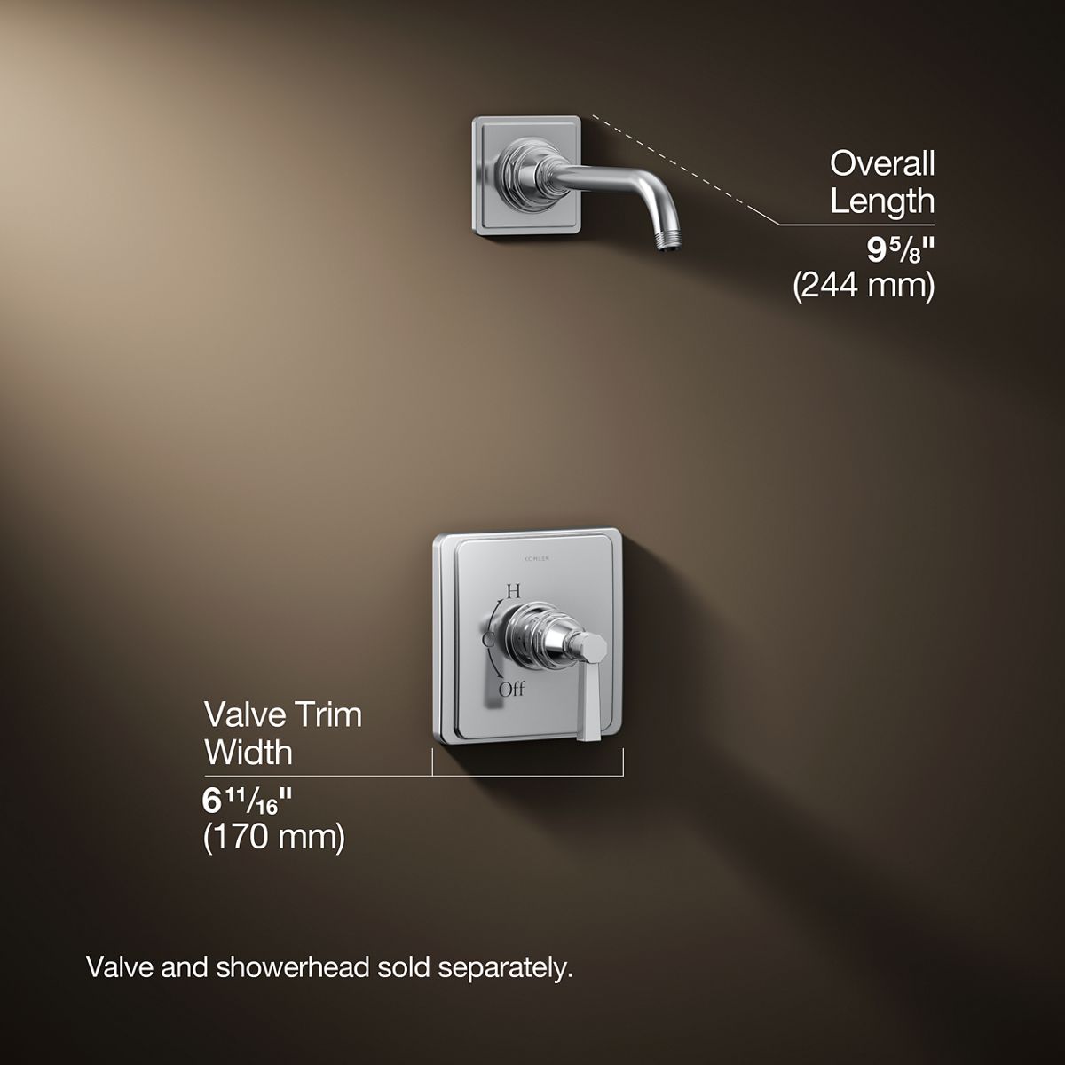 3/4 view of product with dimensions