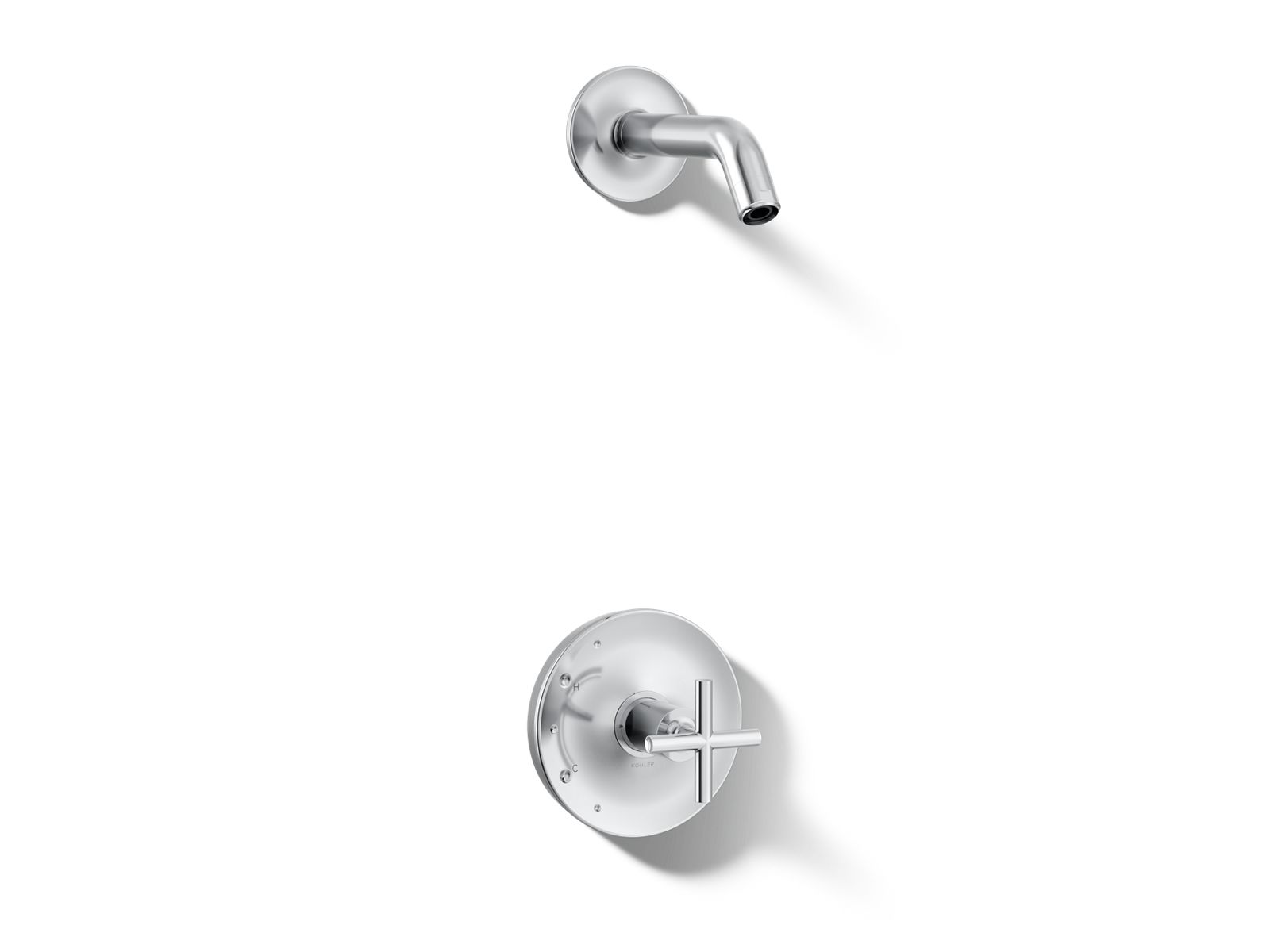 Purist® Rite-Temp® shower trim kit with cross handle, without showerhead
