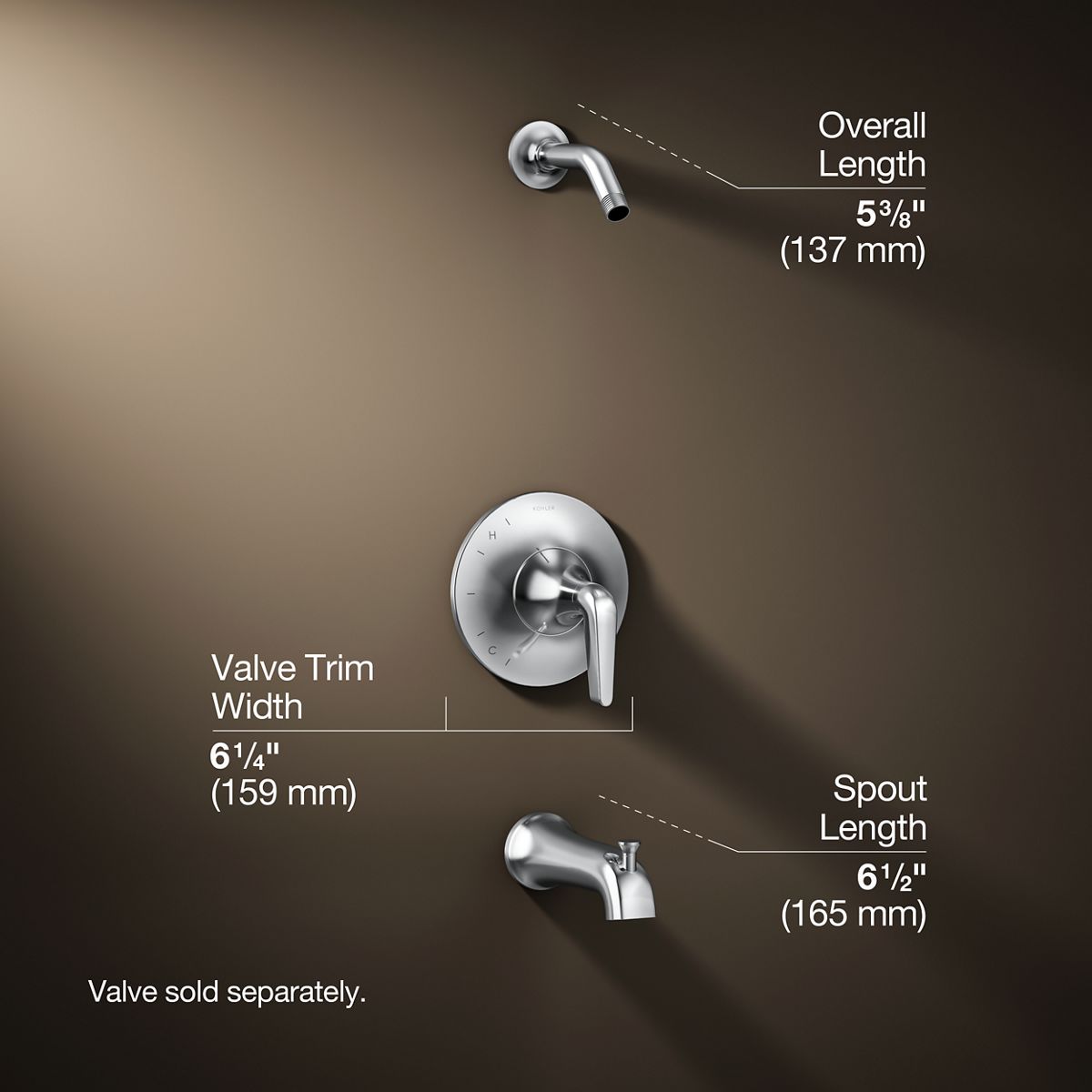 3/4 view of product with dimensions