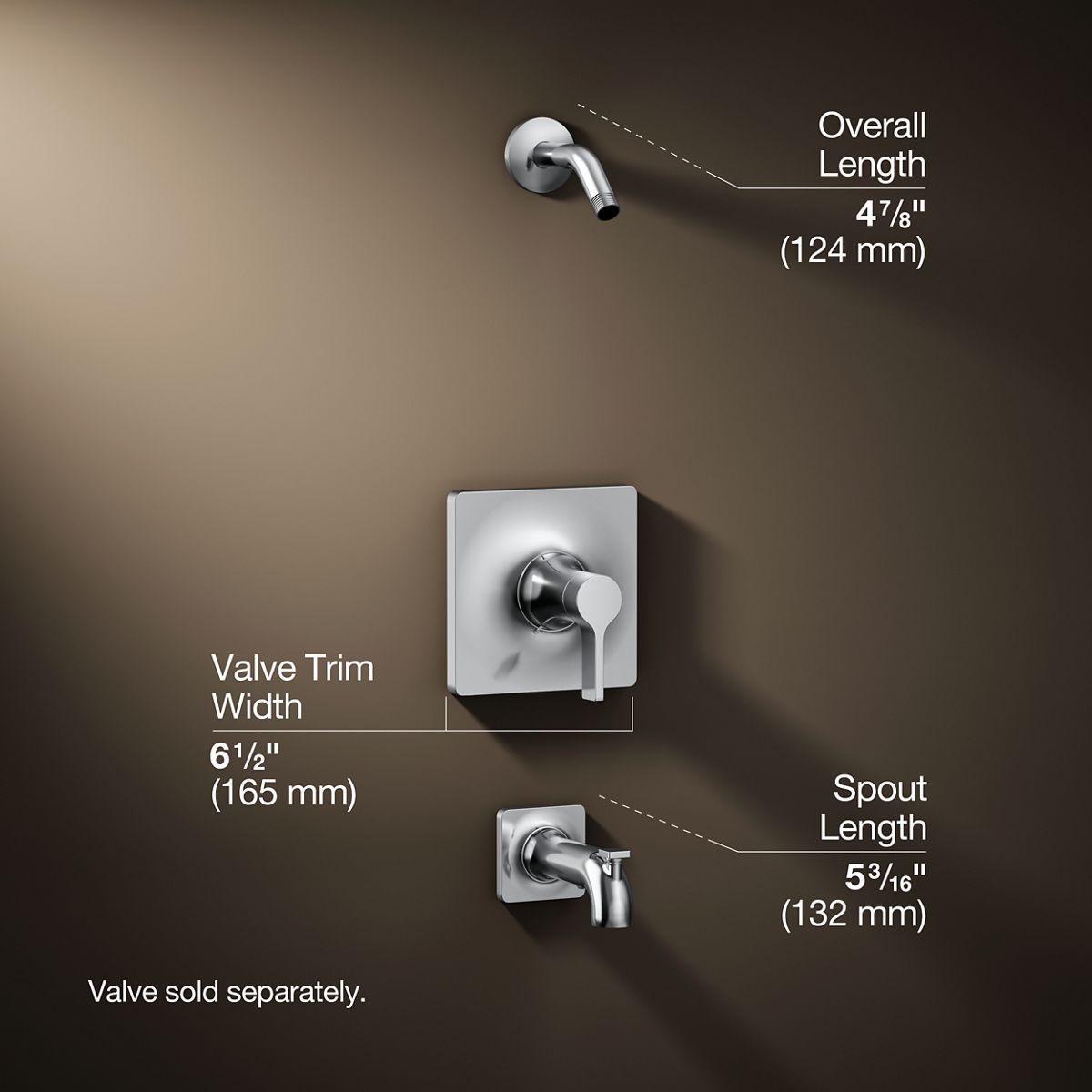 3/4 view of product with dimensions