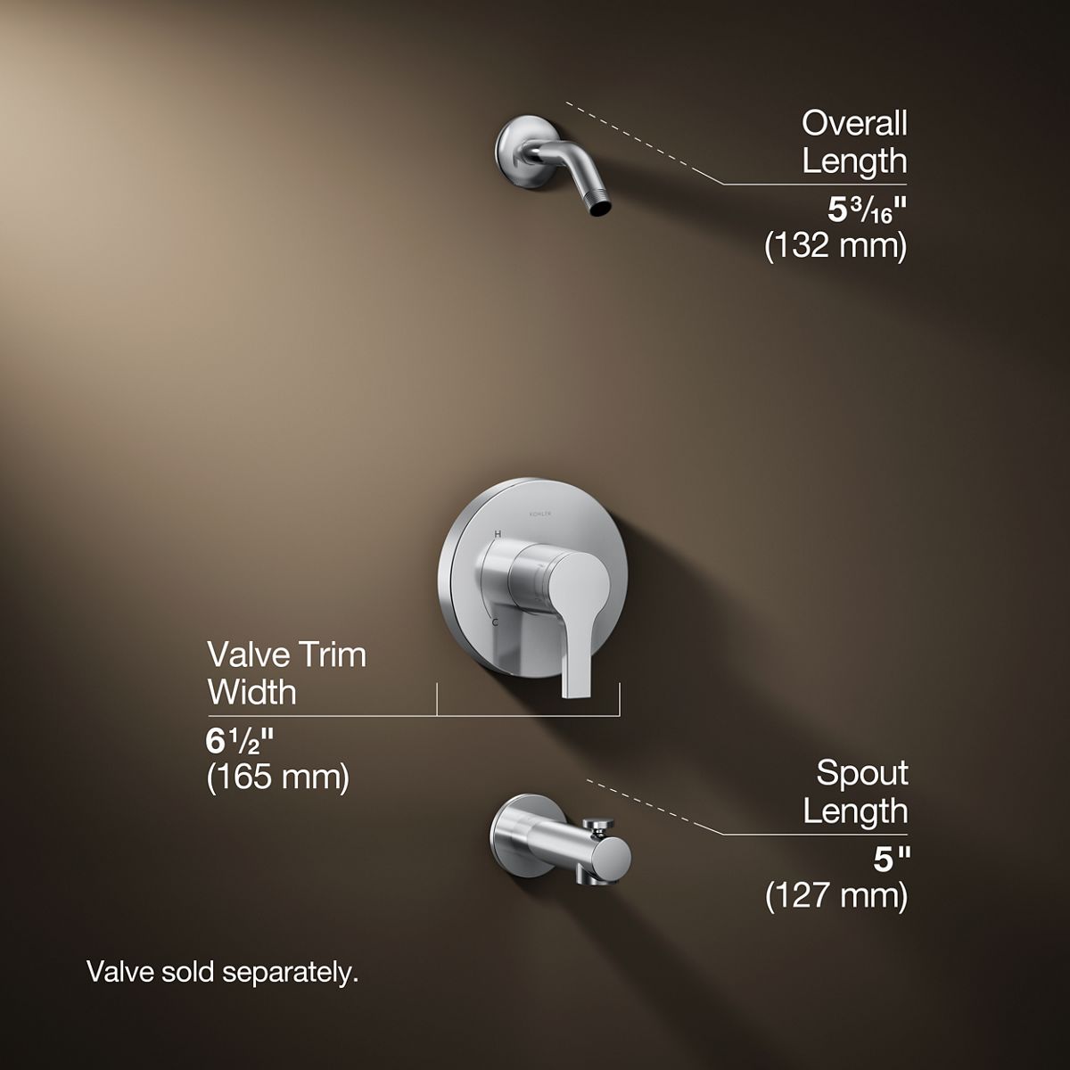 3/4 view of product with dimensions